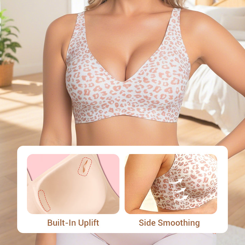 🌸💕Jelly Wireless Womens Comfortable Wireless Bras Push Up Bralettes Seamless Tshirts Bras Deep V Everyday Bras