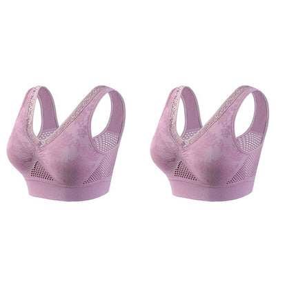 🏆 Last Day Buy One Get One Free -Special Price $19.99! 💐 🎁Lace Wireless Pure Cotton Buttonless Comfy Lifting Bra