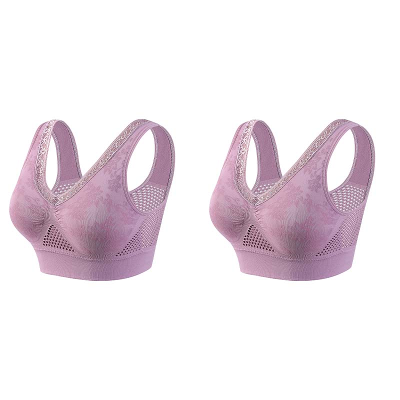 🏆 Last Day Buy One Get One Free -Special Price $22.99! 💐 🎁Lace Wireless Pure Cotton Buttonless Comfy Lifting Bra