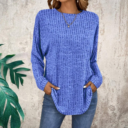 💎50% OFF! 💎 Casual Long-Sleeve Top – Soft Knit, Loose Fit & Versatile Style for All Body Types 🌸🧥