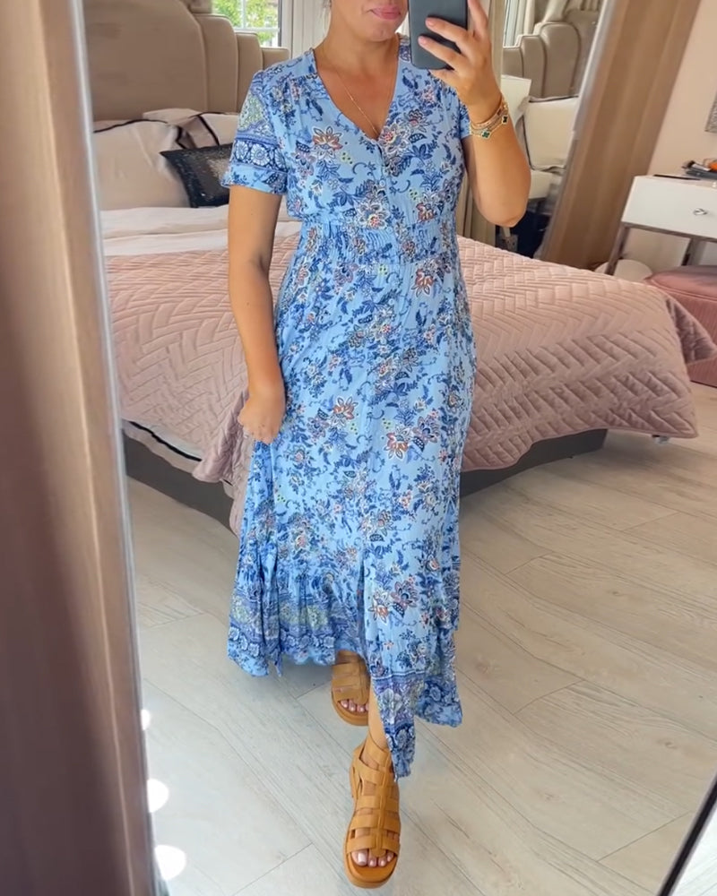 💃Hot Sale - 50% OFF! 🔥Floral print v-neck dress