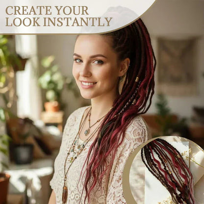 💁🏽‍♀️✨Bohemian Textured Ponytail | Instant Dreadlock Hair Extension | Easy Clip-In for Festivals & Nights Out