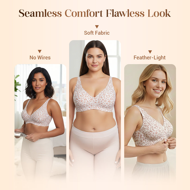 🌸💕Jelly Wireless Womens Comfortable Wireless Bras Push Up Bralettes Seamless Tshirts Bras Deep V Everyday Bras