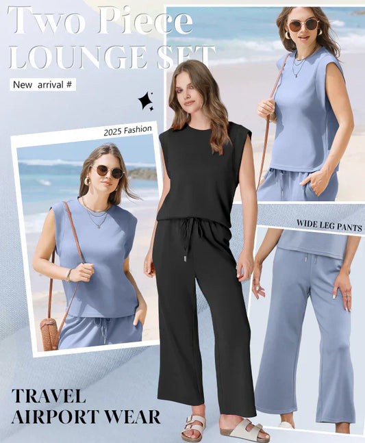 💕2025 Hot Sale 49% OFF🔥2025 New Women's  Sleeveless Top & Wide-Leg Pants 2-Piece Set