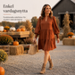 Women's V-Neck Tiered Ruffle Mini Dress, Long Sleeve Smocked Cuffs Casual Dress With Front Pocket, Flowy Fall Dress S-5XL