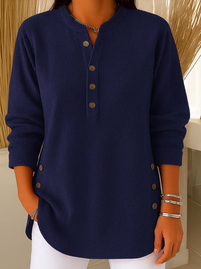 ⌛️Last Week Sale 50% Off💃Women's Solid Color Crew Neck Long Sleeve Casual Loose Knit Pullover