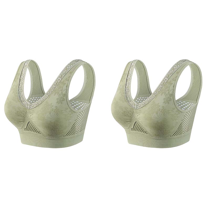 🏆 Last Day Buy One Get One Free -Special Price $19.99! 💐 🎁Lace Wireless Pure Cotton Buttonless Comfy Lifting Bra