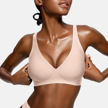 💜 LAST DAY PROMOTION - 30%OFF💜Womens Comfortable Wireless Bras Push Up Bralettes Seamless Tshirts Bras Deep V Everyday Bras