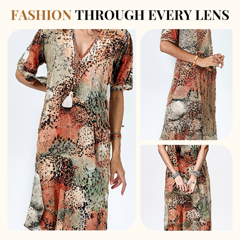 💥2026 Hot Sale 33% OFF🤩Safari Chic Leopard Dress