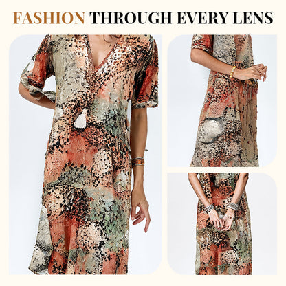 💥2026 Hot Sale 33% OFF🤩Safari Chic Leopard Dress