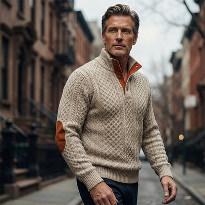 ✨ Elevated Comfort | Men's Textured Jacquard Crew-Neck Sweatshirt