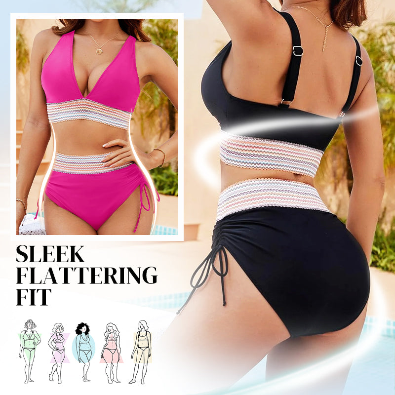 📢Clearance Sale-60% OFF🏖️High Waisted Tummy Control Color Block Bikini Sets