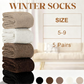 🧦 Cold Feet? Keep Your Toes Cozy All Winter! ❄️ Women's Thick Warm Mid-Calf Socks – 5 Pairs of Ultra-Soft, Skin-Friendly Comfort, Classic Solid Colors & Everyday Warmth for Chilly Days! 💕🎁