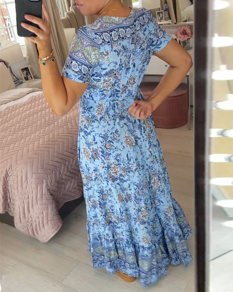 💃Hot Sale - 50% OFF! 🔥Floral print v-neck dress