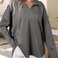 Women's Oversized Hoodies Casual Long Sleeve Half Zipper Pocket Sweatshirt