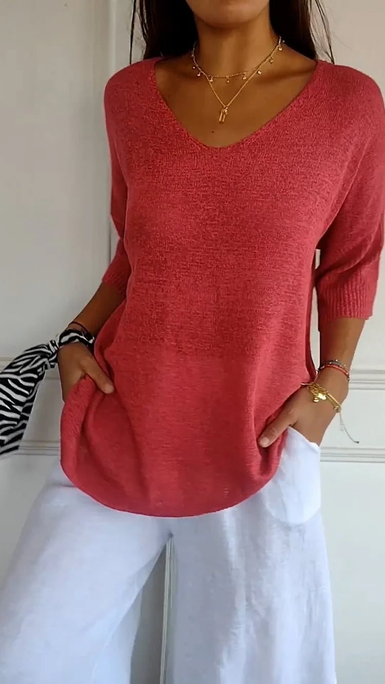 🎁New arrival 50% OFF💥Minimalist Knit Top | Effortless Everyday Style ☕