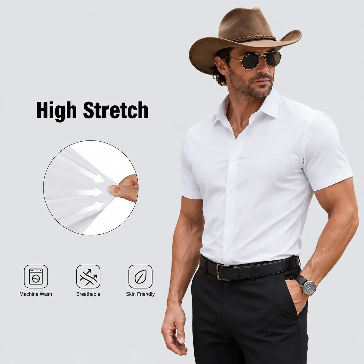 ✨ 60% OFF✨Men's Short Sleeve 4-Way Stretch Shirt