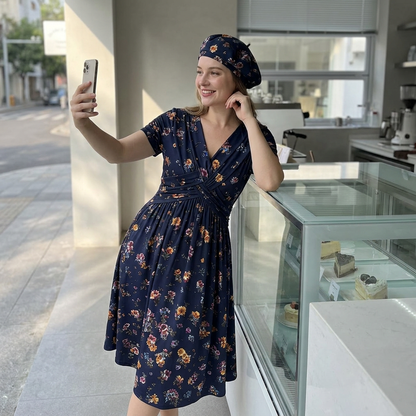 🌸LAST DAY SPECIAL PRICE!! 50% OFF🌸Women's V-Neck Floral Print Dress with Twist Waist