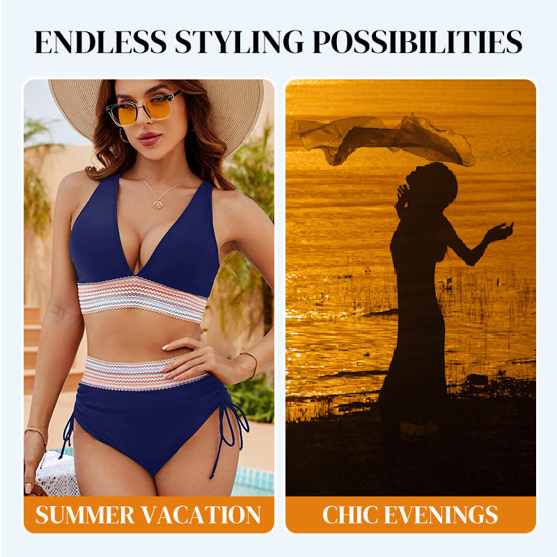 📢Clearance Sale-60% OFF🏖️High Waisted Tummy Control Color Block Bikini Sets