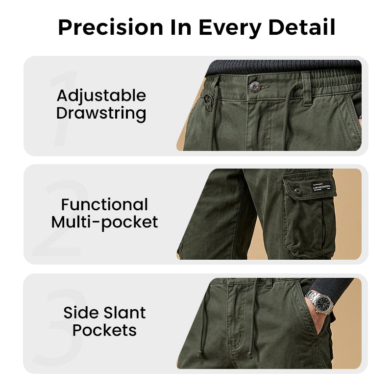 Built for Men Who Do More Than Sit Around! Men's Cotton Tactical Cargo Pants with Stretch-Friendly Comfort, Practical Multi-Pocket Storage & a Rugged Outdoor Look — From Weekend Adventures to Everyday Work! 💪