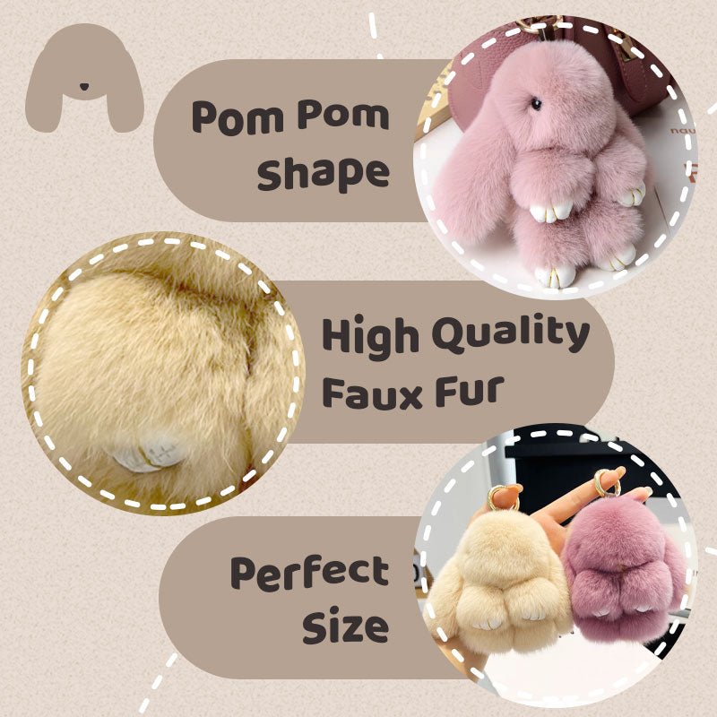 💎 BUY 1 GET 1 FREE! 💎 Handmade Soft Bunny PomPom Charms – Fluffy, Cute & Perfect for Bags, Keys & Gifts