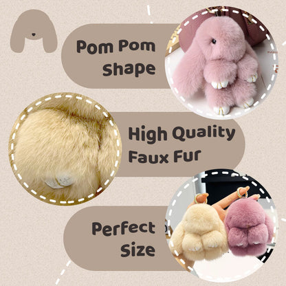 💎 BUY 1 GET 1 FREE! 💎 Handmade Soft Bunny PomPom Charms – Fluffy, Cute & Perfect for Bags, Keys & Gifts