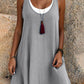 ⏰2026 Summer Hot Sale 40% OFF💃Women's Casual Loose Sleeveless Fake Two Piece Tank Dress