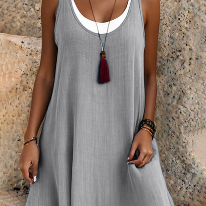 ⏰2026 Summer Hot Sale 40% OFF💃Women's Casual Loose Sleeveless Fake Two Piece Tank Dress