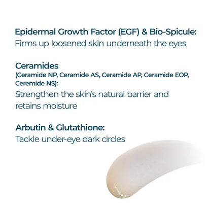 [Dr.Melaxin Officiell] Eyephalt Ögonkräm | Borttagning av påsar under ögonen Svullnader, Mörka ringar, Rynkor, Ögonhudvård EGF Anti-aging, Niacinamid och Ceramid, 0.33 fl.oz