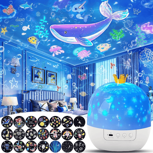 🎃👻LAST DAY PROMOTION - 50%OFF💜Projector Night Light for Kids 15 Sets of Films🔋Type-C Charging