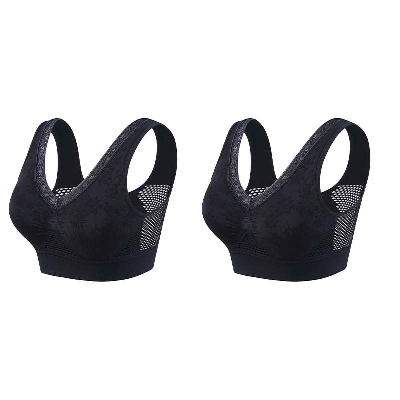 🏆 Last Day Buy One Get One Free -Special Price $19.99! 💐 🎁Lace Wireless Pure Cotton Buttonless Comfy Lifting Bra