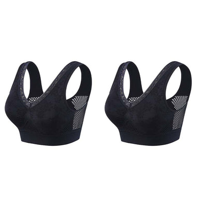 🏆 Last Day Buy One Get One Free -Special Price $22.99! 💐 🎁Lace Wireless Pure Cotton Buttonless Comfy Lifting Bra
