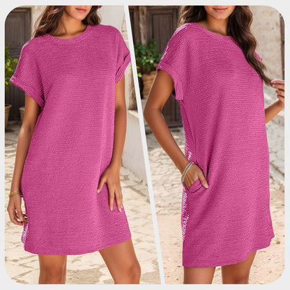 💎 50% OFF! 💎 Women's Relaxed Pocket Dress – Breathable Cotton-Linen Blend, Roll-Up Sleeves & Effortless Everyday Style 🌿👗