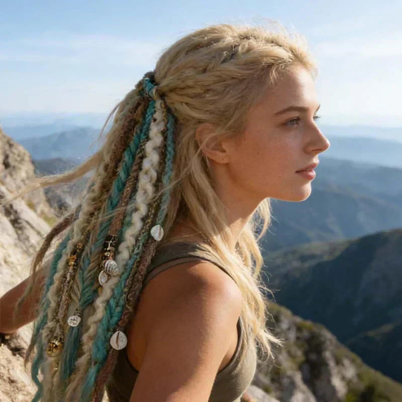 💁🏽‍♀️✨Bohemian Textured Ponytail | Instant Dreadlock Hair Extension | Easy Clip-In for Festivals & Nights Out