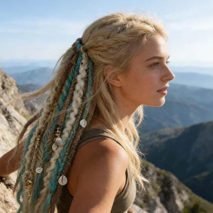 💁🏽‍♀️✨Bohemian Textured Ponytail | Instant Dreadlock Hair Extension | Easy Clip-In for Festivals & Nights Out