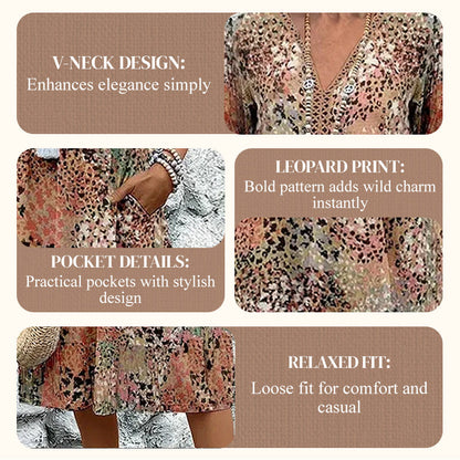 💥2026 Hot Sale 33% OFF🤩Safari Chic Leopard Dress