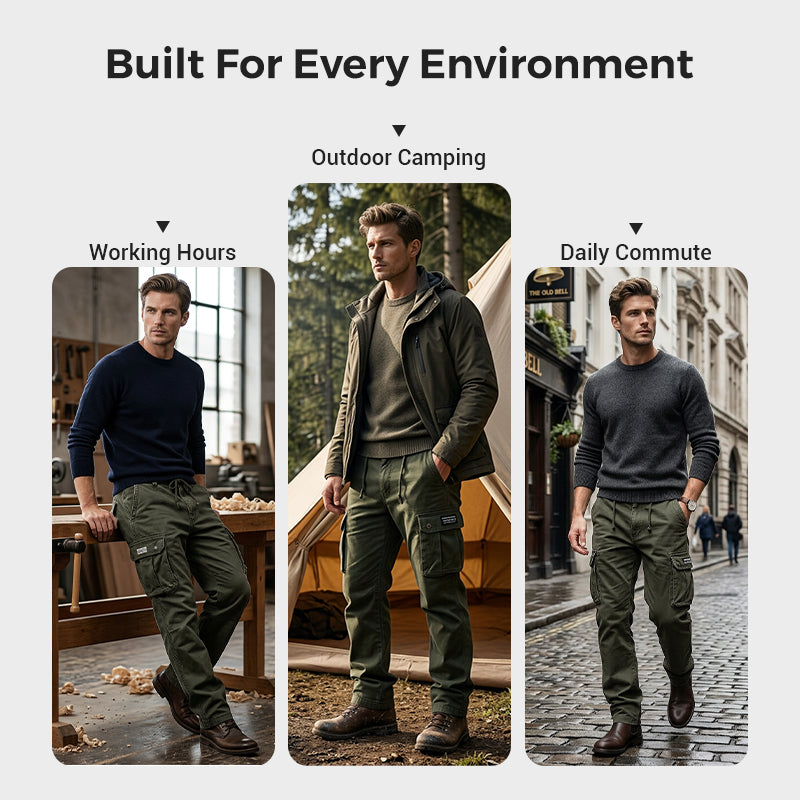Built for Men Who Do More Than Sit Around! Men's Cotton Tactical Cargo Pants with Stretch-Friendly Comfort, Practical Multi-Pocket Storage & a Rugged Outdoor Look — From Weekend Adventures to Everyday Work! 💪
