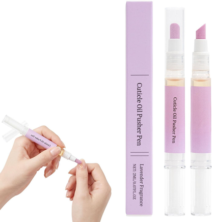 💜BUY 1 GET 1 FREE!!💜2 in 1 Cuticle Oil Pusher Pen with Ceramic Tip, Nail Cuticle Remover Nail Care Pen Tool for Dry Damaged Nails Hangnails Moisturize Polish Brighten