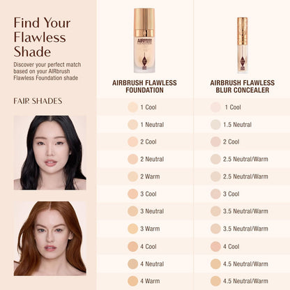 Charlotte Tilbury AIRbrush Flawless Blur Concealer - Longwear Concealer for Dark Circles, Blemishes, Redness & More - Hydrating, Crease-Proof & Full Coverage with a Natural Matte Finish