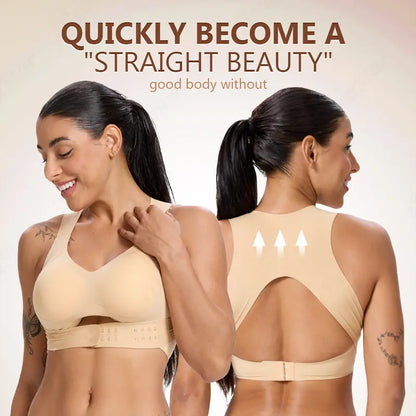 Hot Sale 50% OFF!🌸Women’s Beige Wireless Bra, Soft Breathable Non-removable Moulded Cups, Yoga Fitness Sportswear for Gym & Daily Training