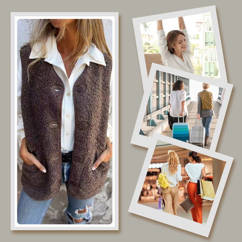 Too Cold for Just a Sweater, Too Warm for a Heavy Coat? This Women's Short Warm Vest Adds the Perfect Extra Layer to Your Fall & Winter Outfits — Easy to Style, Comfortable to Layer & Made for Everyday Wear! 🍂🧥