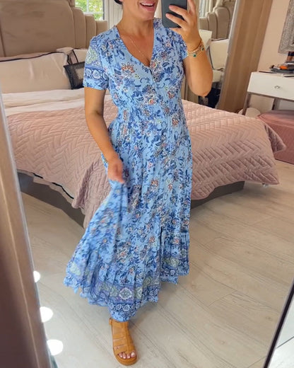 💃Hot Sale - 50% OFF! 🔥Floral print v-neck dress