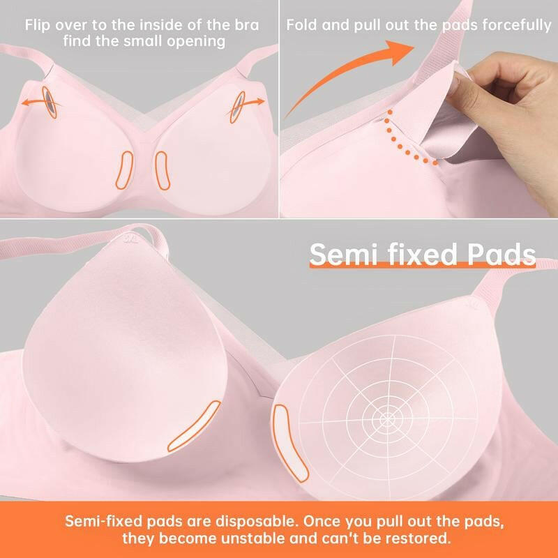 💖	 Women Wireless V Neck Crossover Mesh Bra