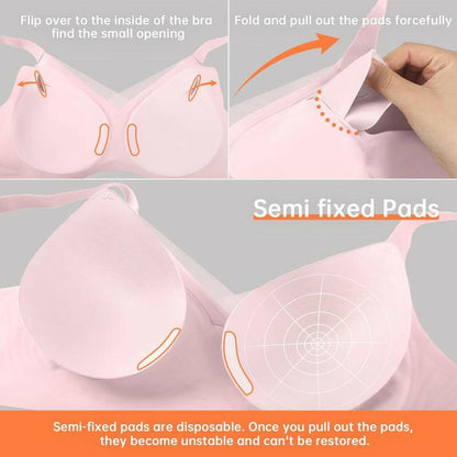 💖	 Women Wireless V Neck Crossover Mesh Bra