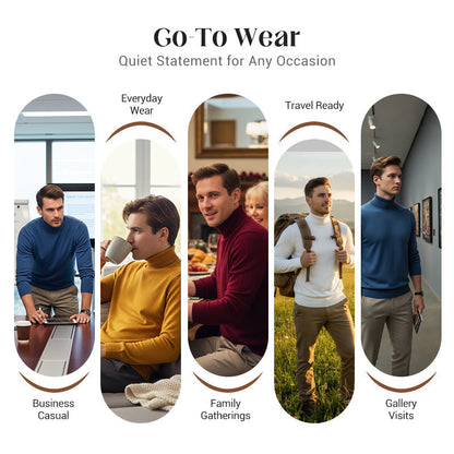 ⏳ 2026 Hot Sale!  ⏰Men's Solid Color Premium Turtleneck Sweater👔