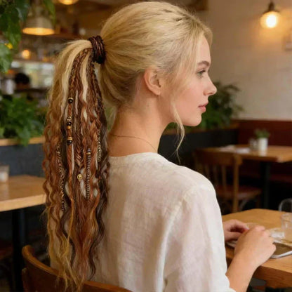 💁🏽‍♀️✨Bohemian Textured Ponytail | Instant Dreadlock Hair Extension | Easy Clip-In for Festivals & Nights Out