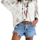 🏖️2026 Hot Sale 50% OFF🏝️👚Women’s Bohemian-Inspired Beige Crochet Top with V-Neck✨