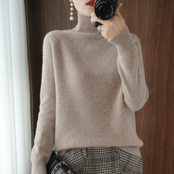 🔥 2026 Fresh Drops | Flat 50% OFF Today! 💸Women's Solid Turtleneck Knit Sweater