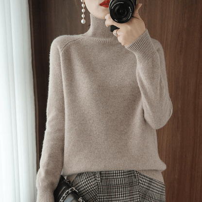 🔥 2026 Fresh Drops | Flat 50% OFF Today! 💸Women's Solid Turtleneck Knit Sweater