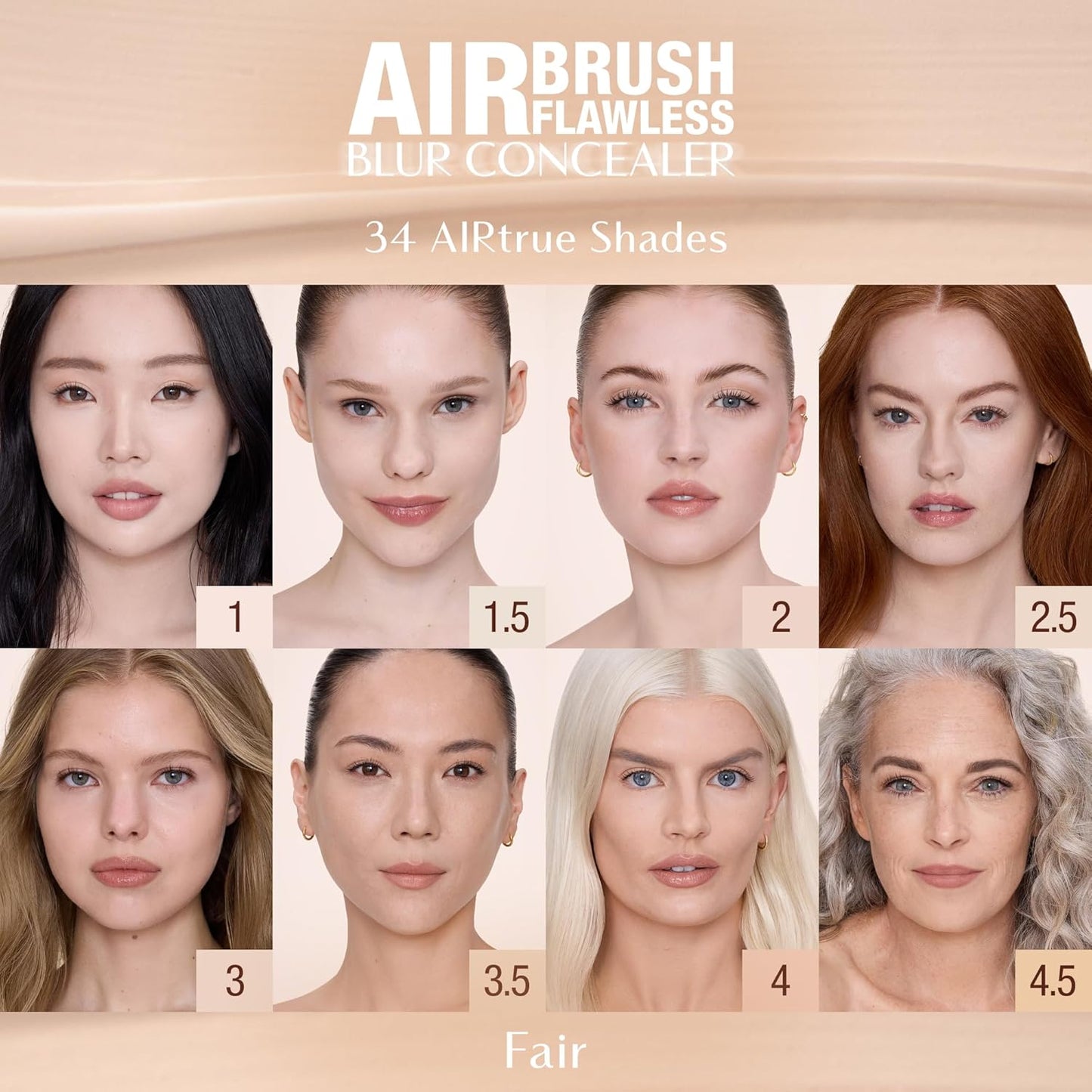 Charlotte Tilbury AIRbrush Flawless Blur Concealer - Longwear Concealer for Dark Circles, Blemishes, Redness & More - Hydrating, Crease-Proof & Full Coverage with a Natural Matte Finish